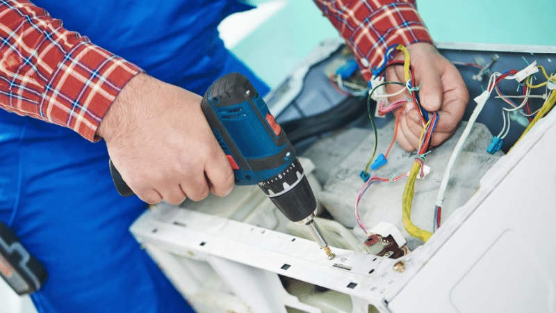 Körfez Dominox Dominox çamaşır makinesi kart tamiri – Su almama arızası orijinal parça ile giderildi. - Teknik servis örneği